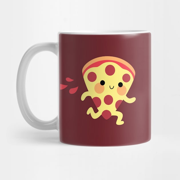 Cute running pizza slice by petitspixels